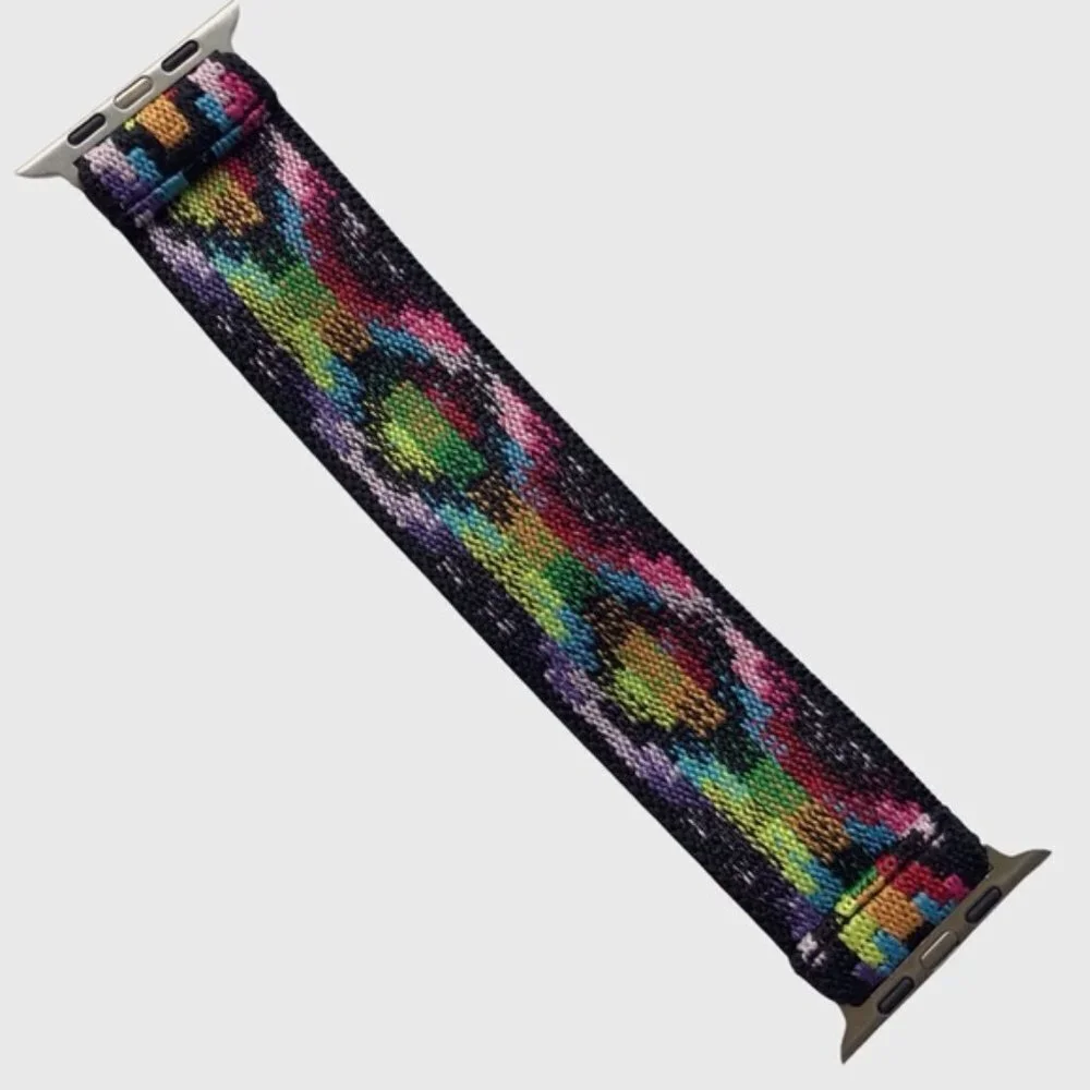 Multi-Color Aztec Fabric Elastic Apple Watch Band 38mm Solo Loop